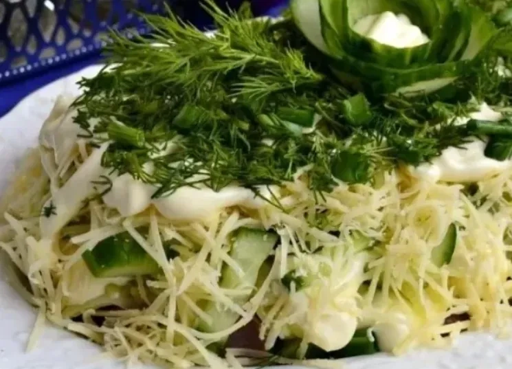 Селёдка под Зелёной шубой с сыром и без свеклы