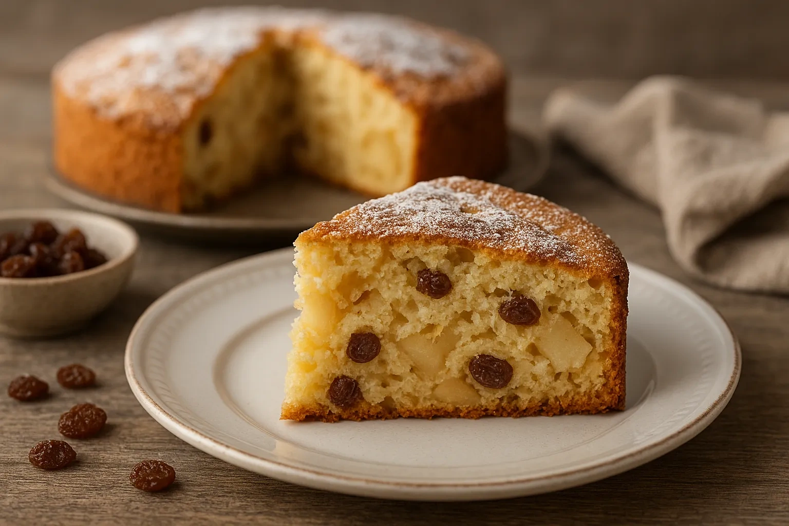 Шарлотка из яблок с изюмом