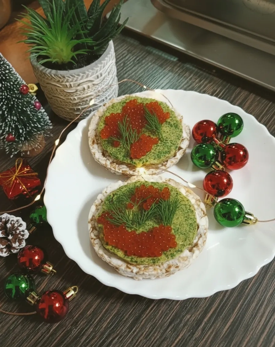 Тарталетки с зелёным маслом и икрой