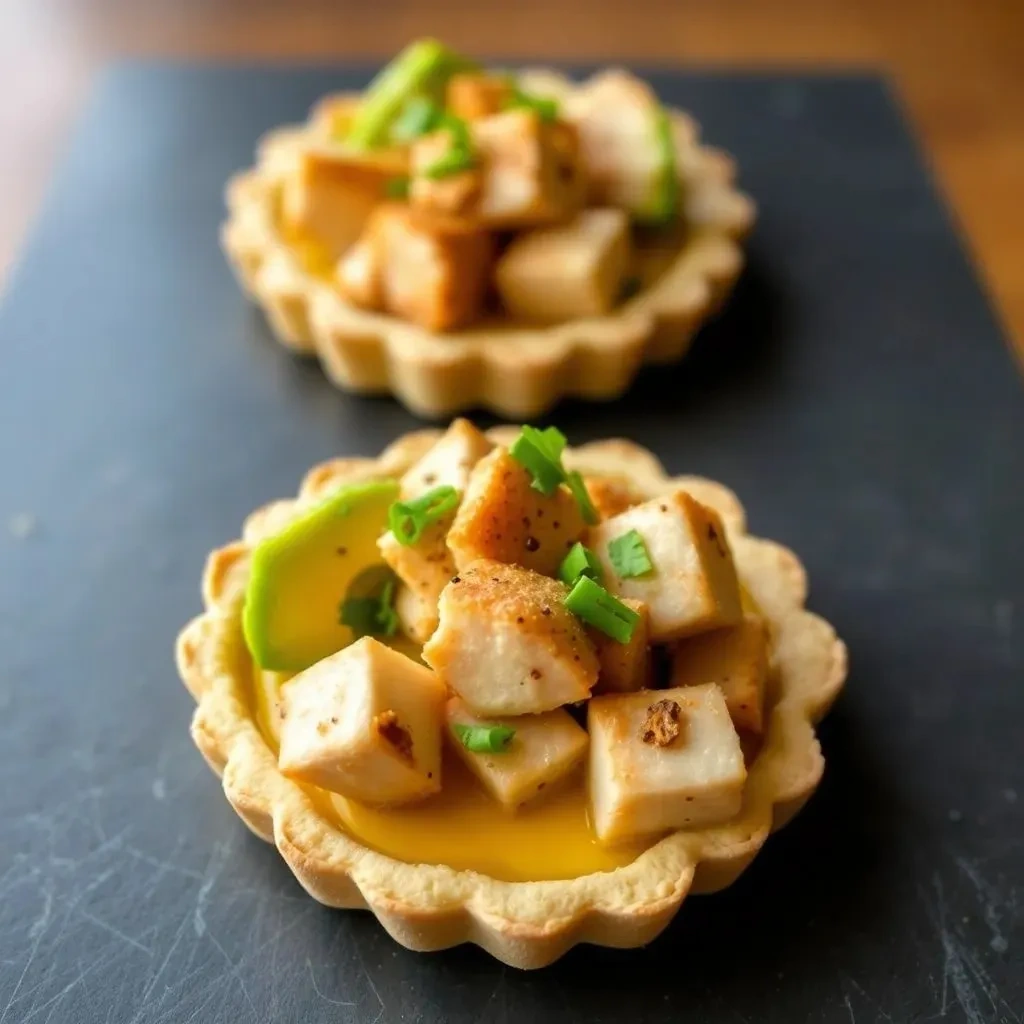 Тарталетки с курицей и авокадо