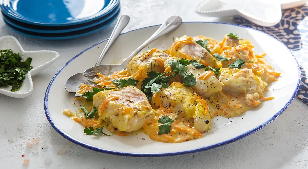 Треска тушеная