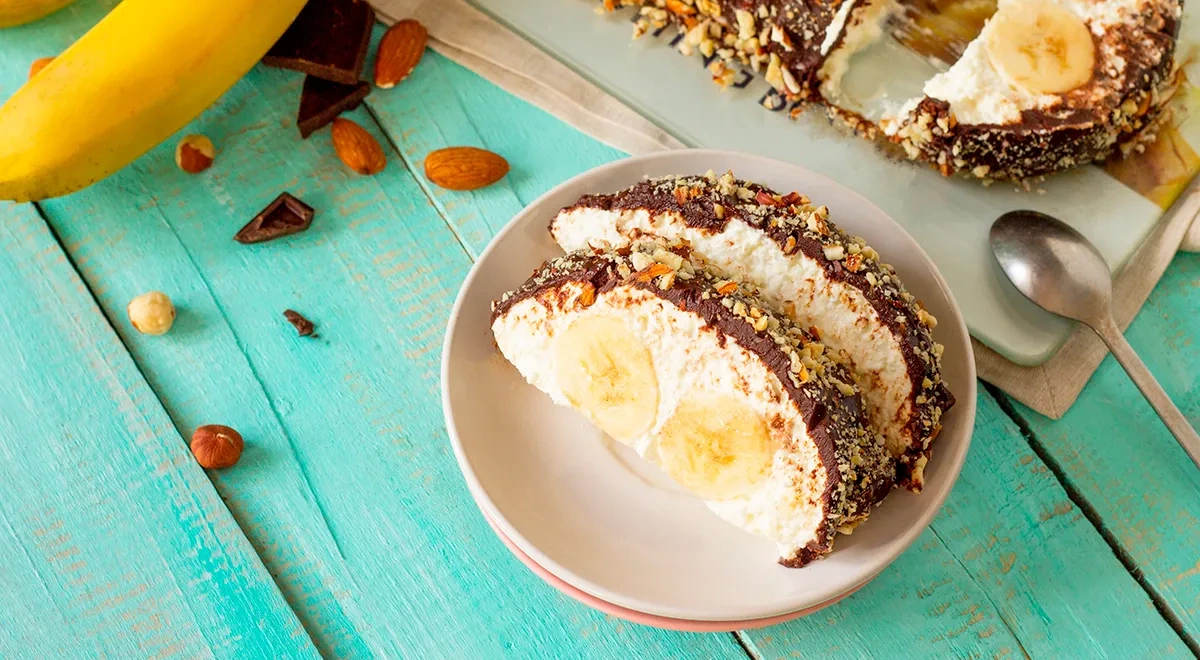 Творожно-банановый десерт