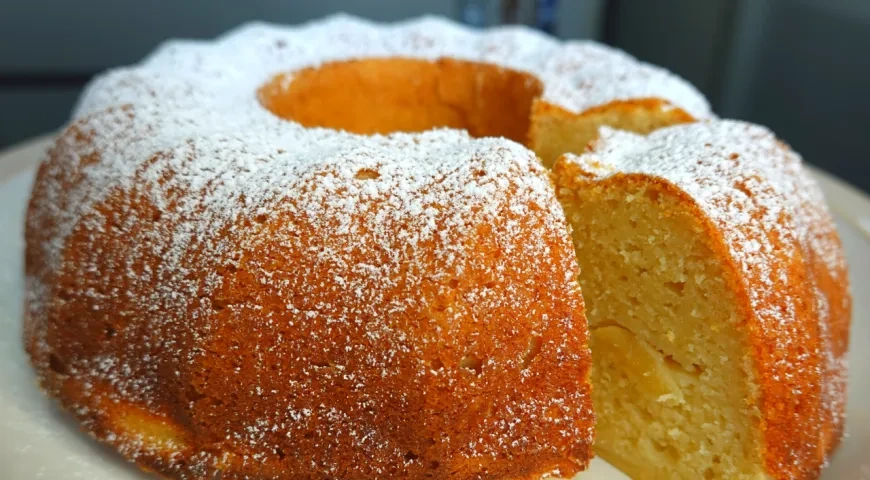 Творожно-яблочный пирог