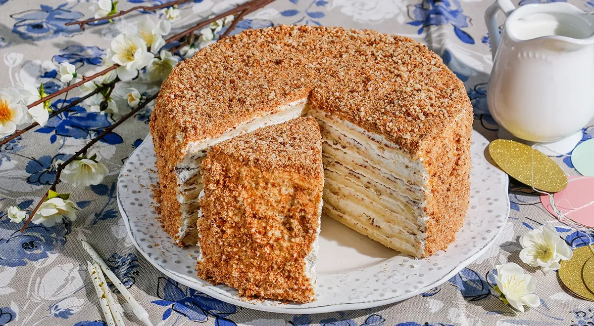 Творожный торт на сковороде