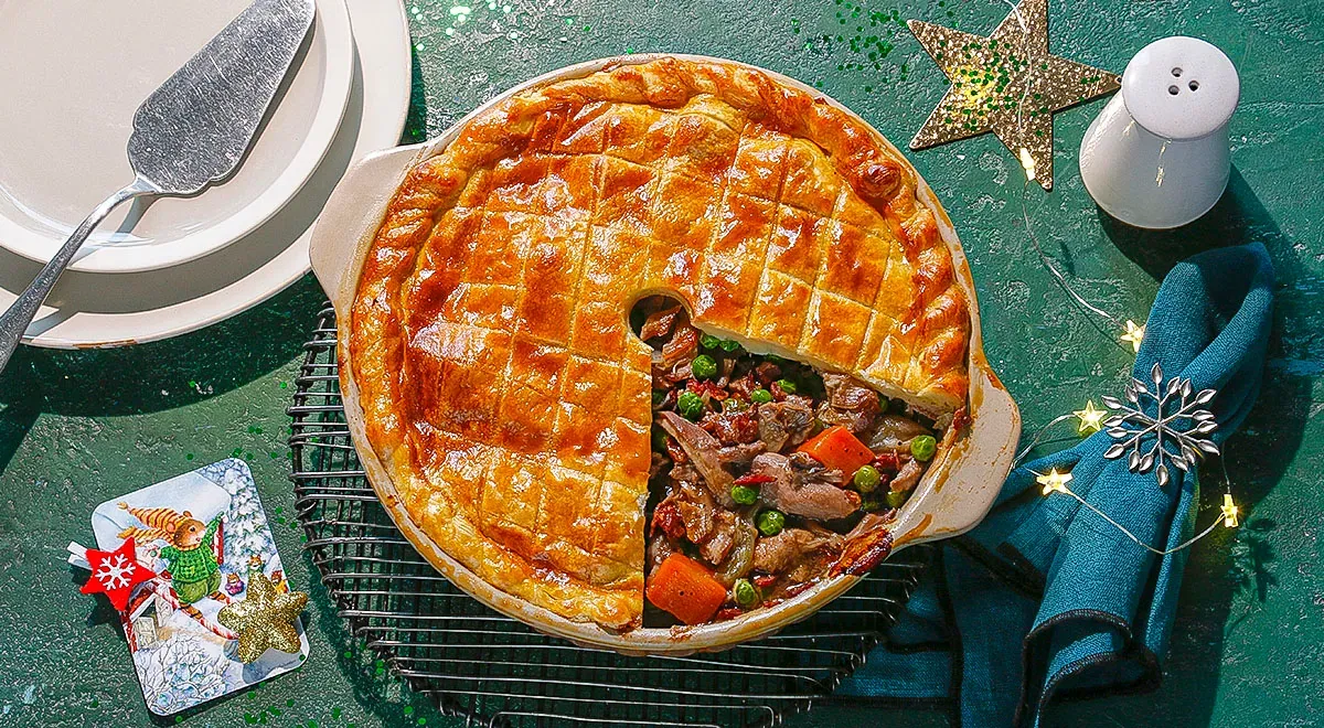 Пирог с уткой и красным вином