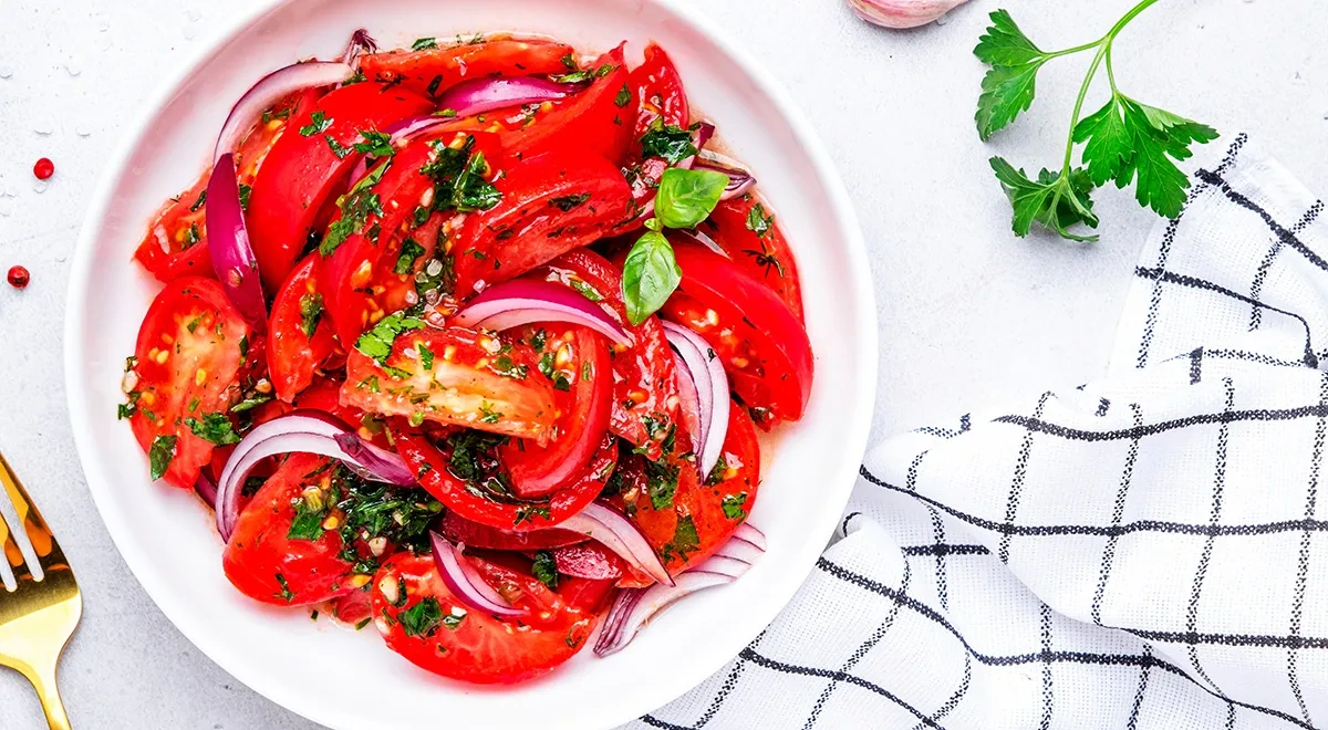 Закуска из помидоров к шашлыку