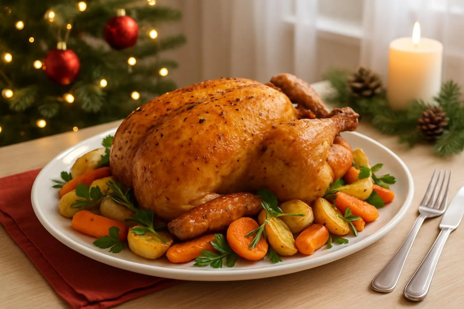 Запечённая курица с золотистой корочкой