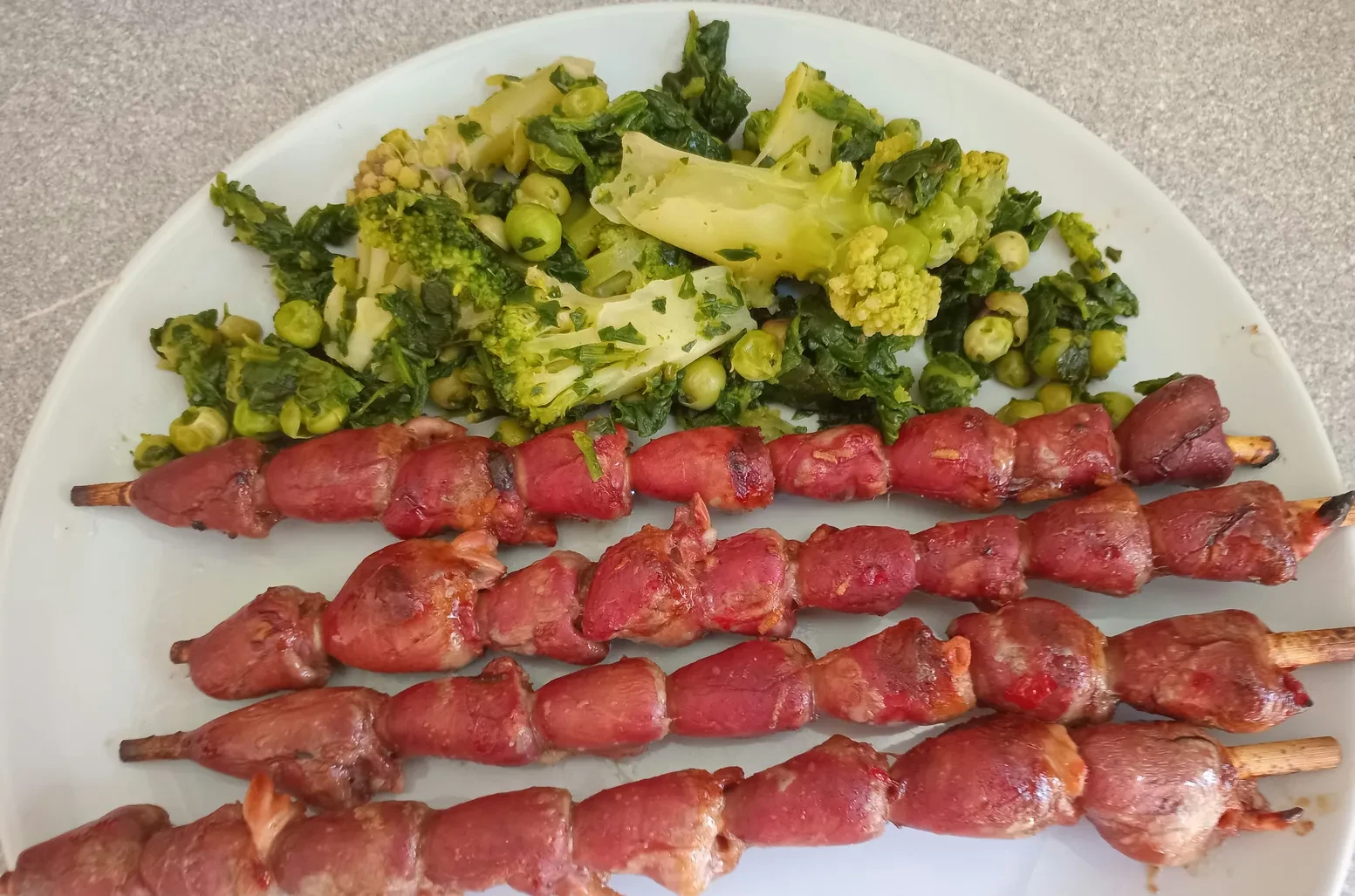 Шашлыки из куриных сердечек