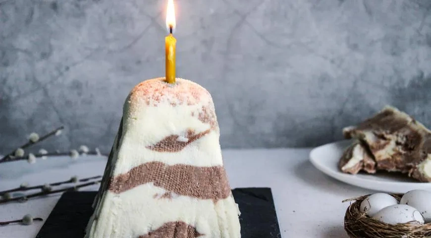 Заварная творожная пасха "Зебра"