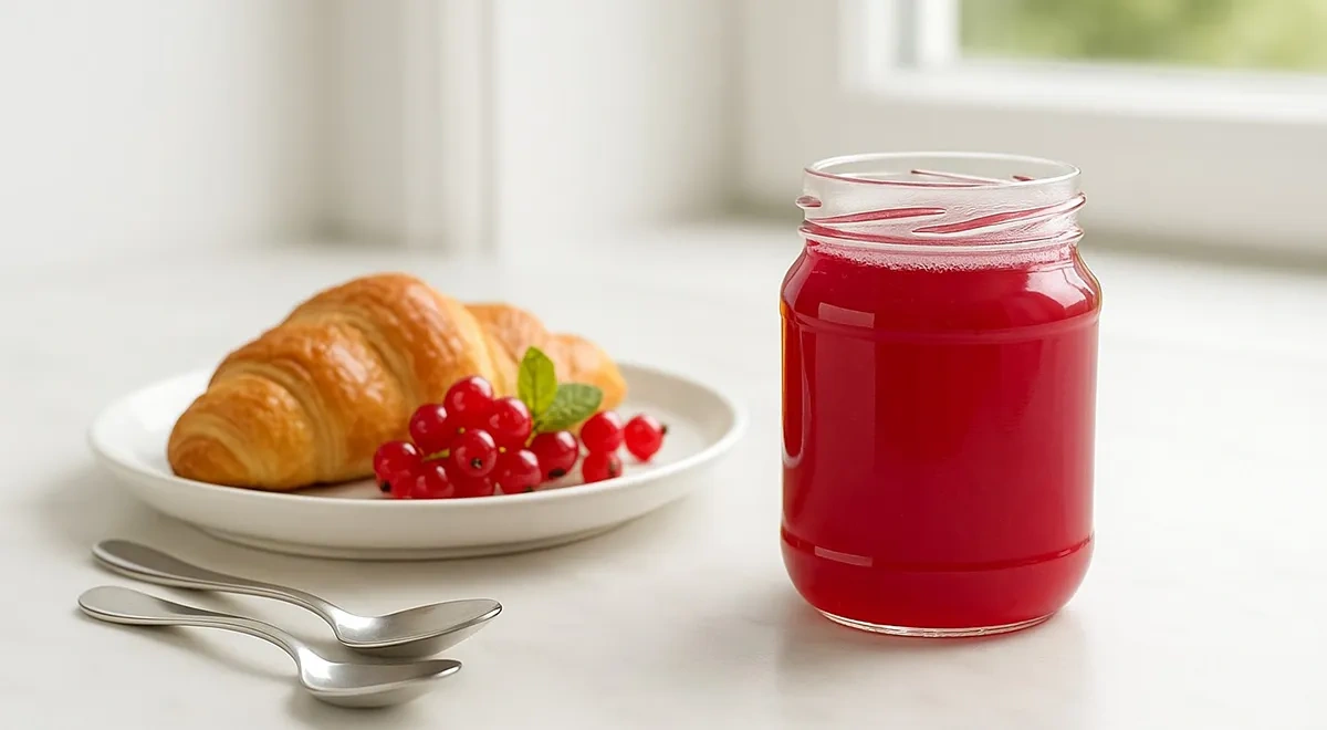 Желе-пятиминутка из красной смородины