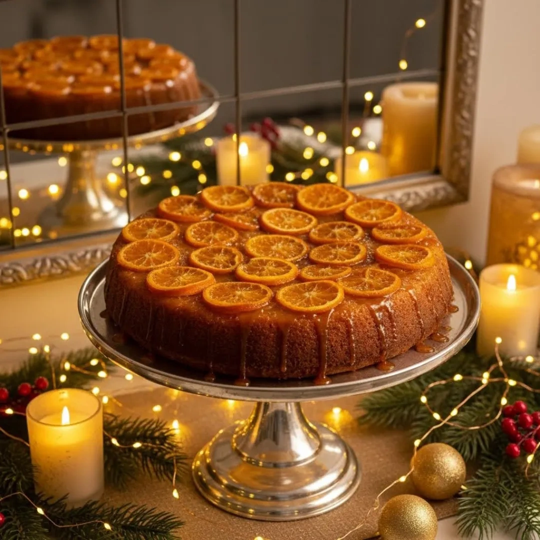 Апельсиновый пирог с карамелью и ликёром