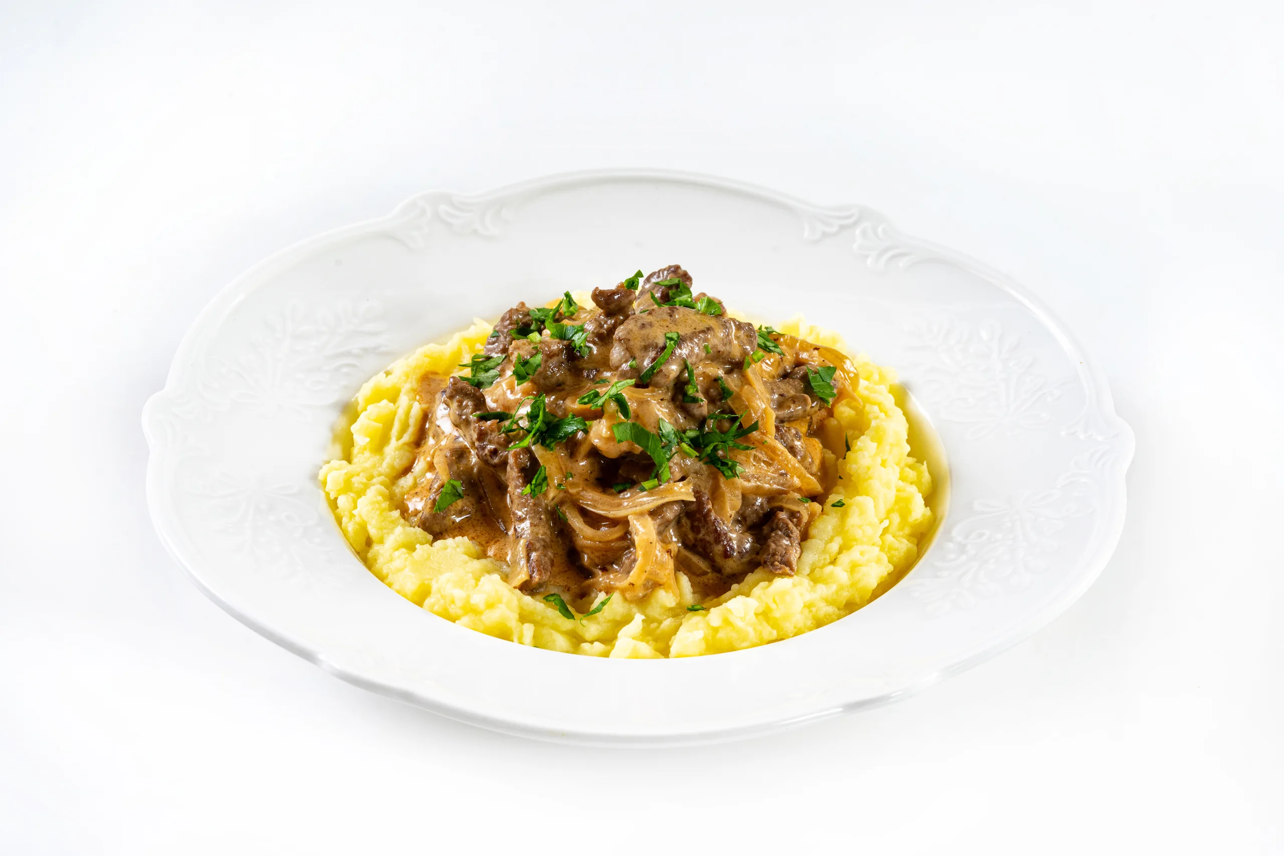 Бефстроганов из говядины со сметаной