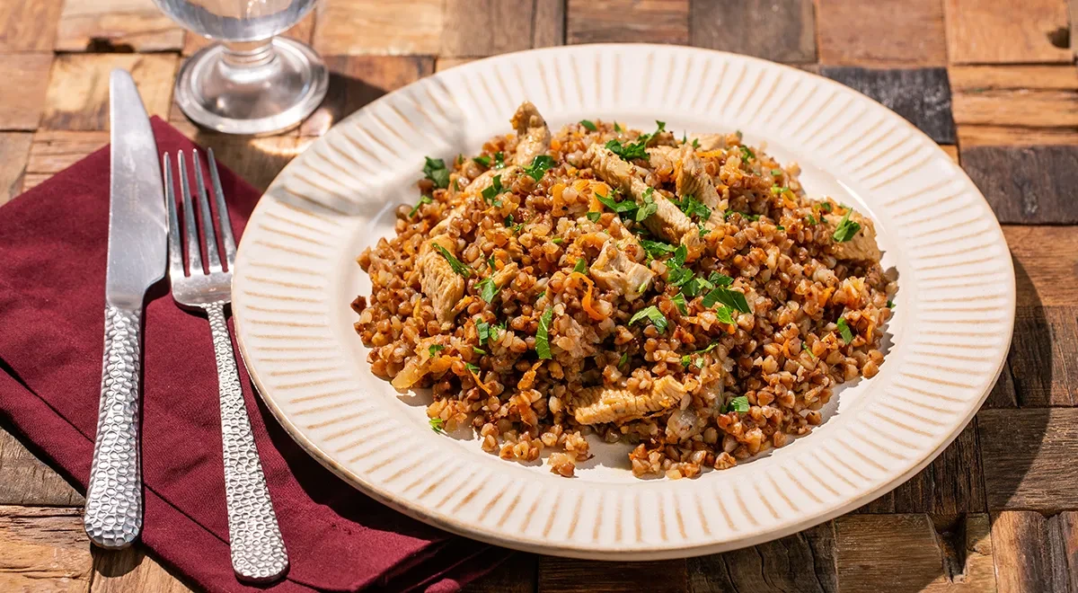 Гречка по-купечески с индейкой