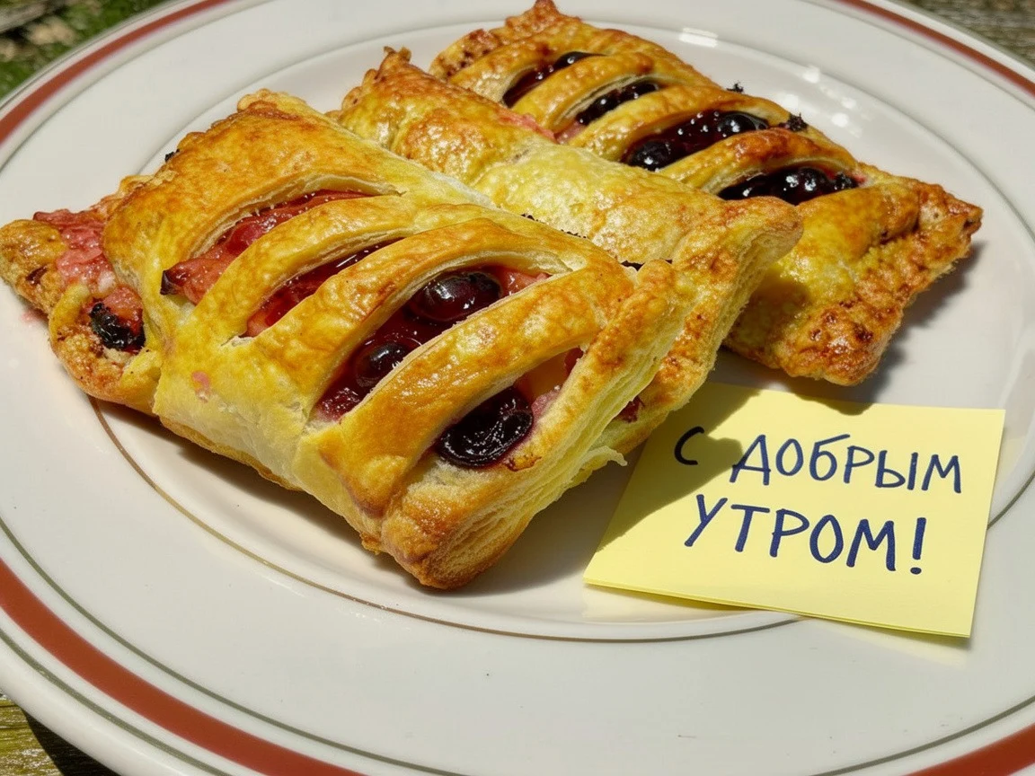 Очень простые слойки из слоеного теста с вареньем