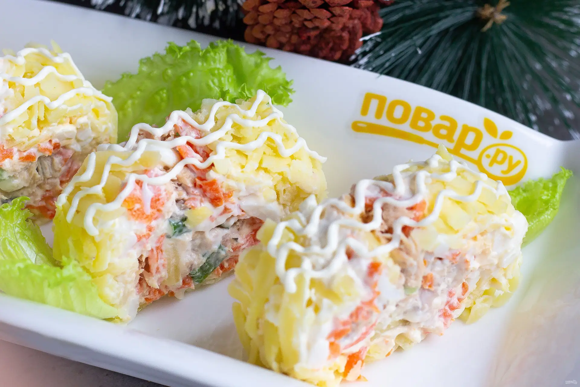 Салат рулет мимоза на новый год 2026