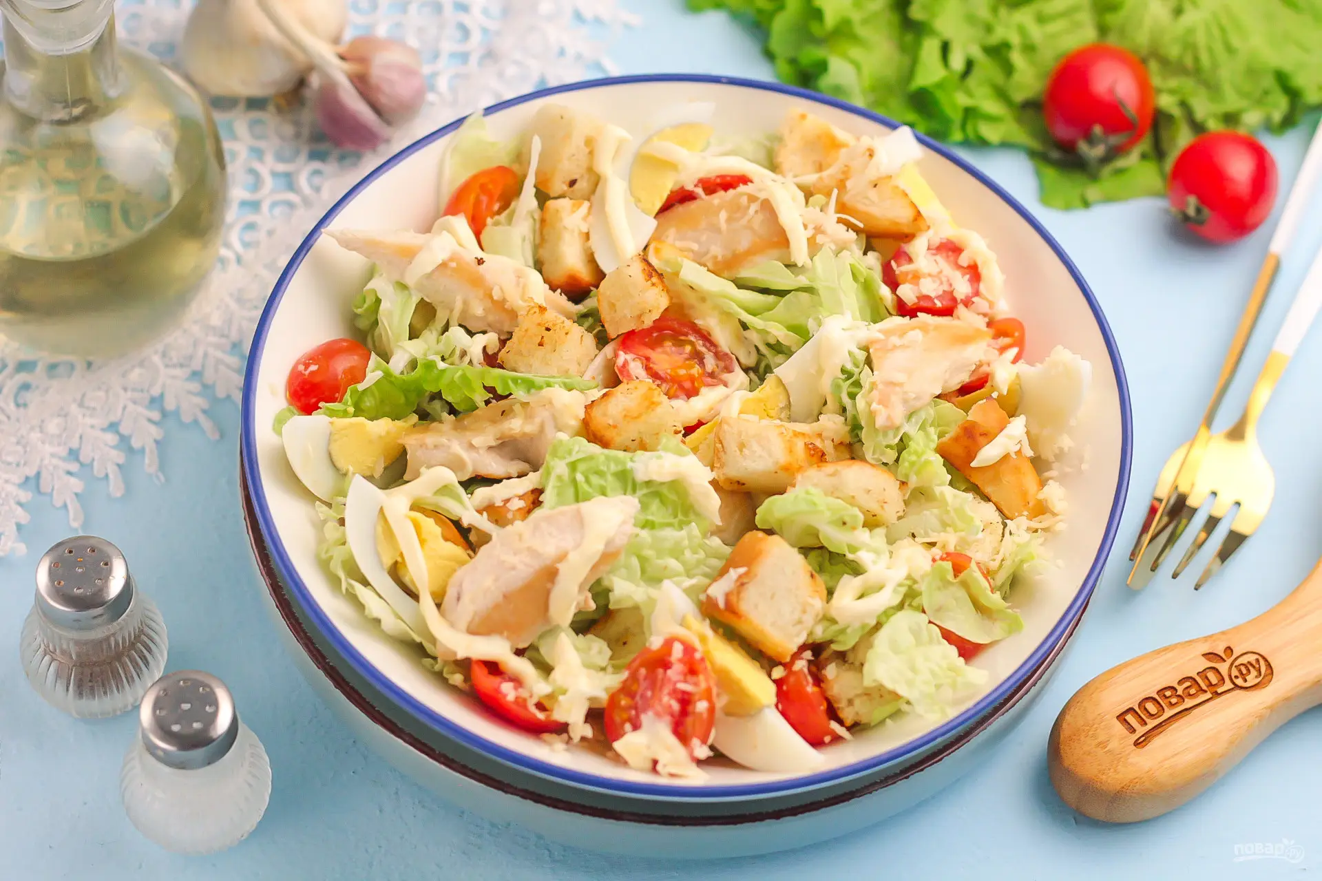 Салат цезарь с майонезом