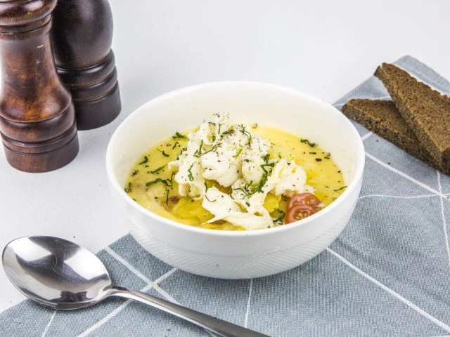 Сырный суп с запеченным картофелем