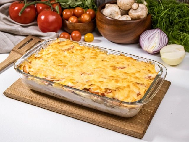 Запеченный картофель с курицей