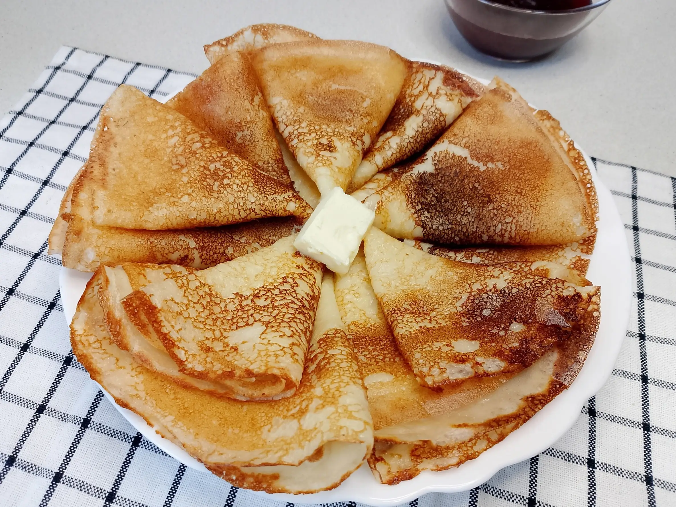 Заварные блины на кефире