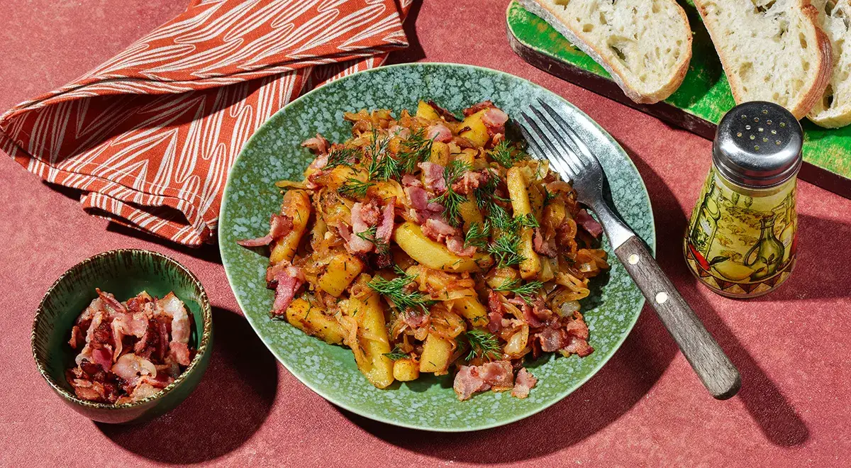 Жареная картошка с капустой