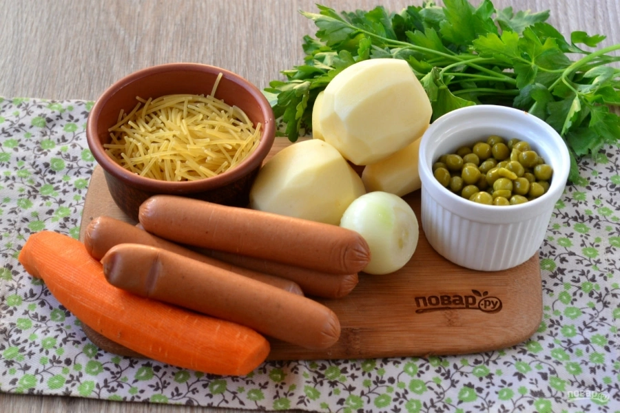 Шаг 1: Быстрый суп с сосисками