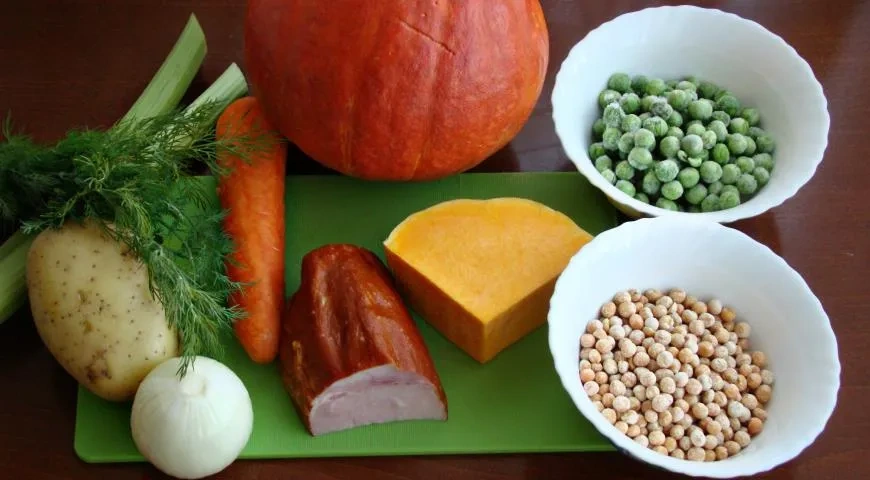 Гороховый суп Палитра осени: шаг 1