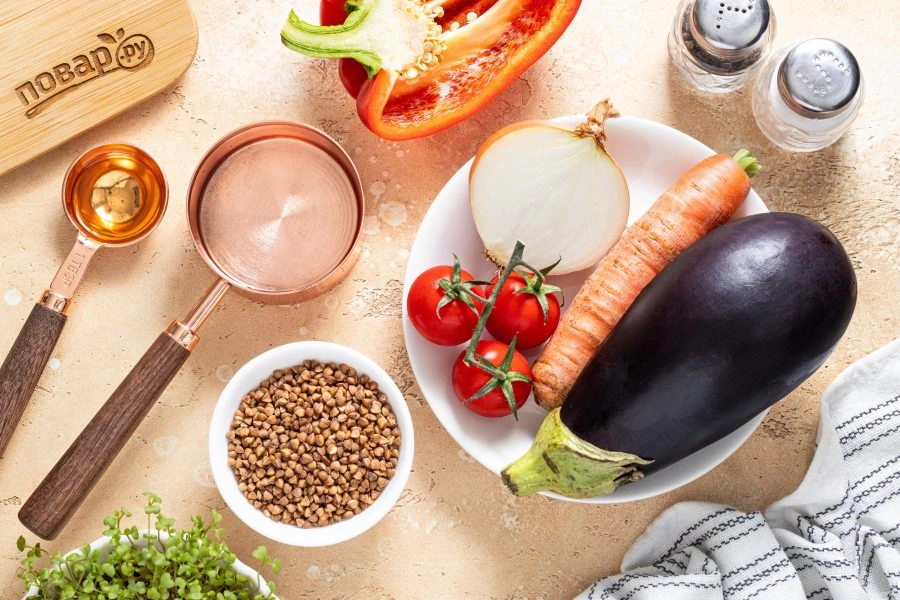 Шаг 1: Гречка с овощами в мультиварке