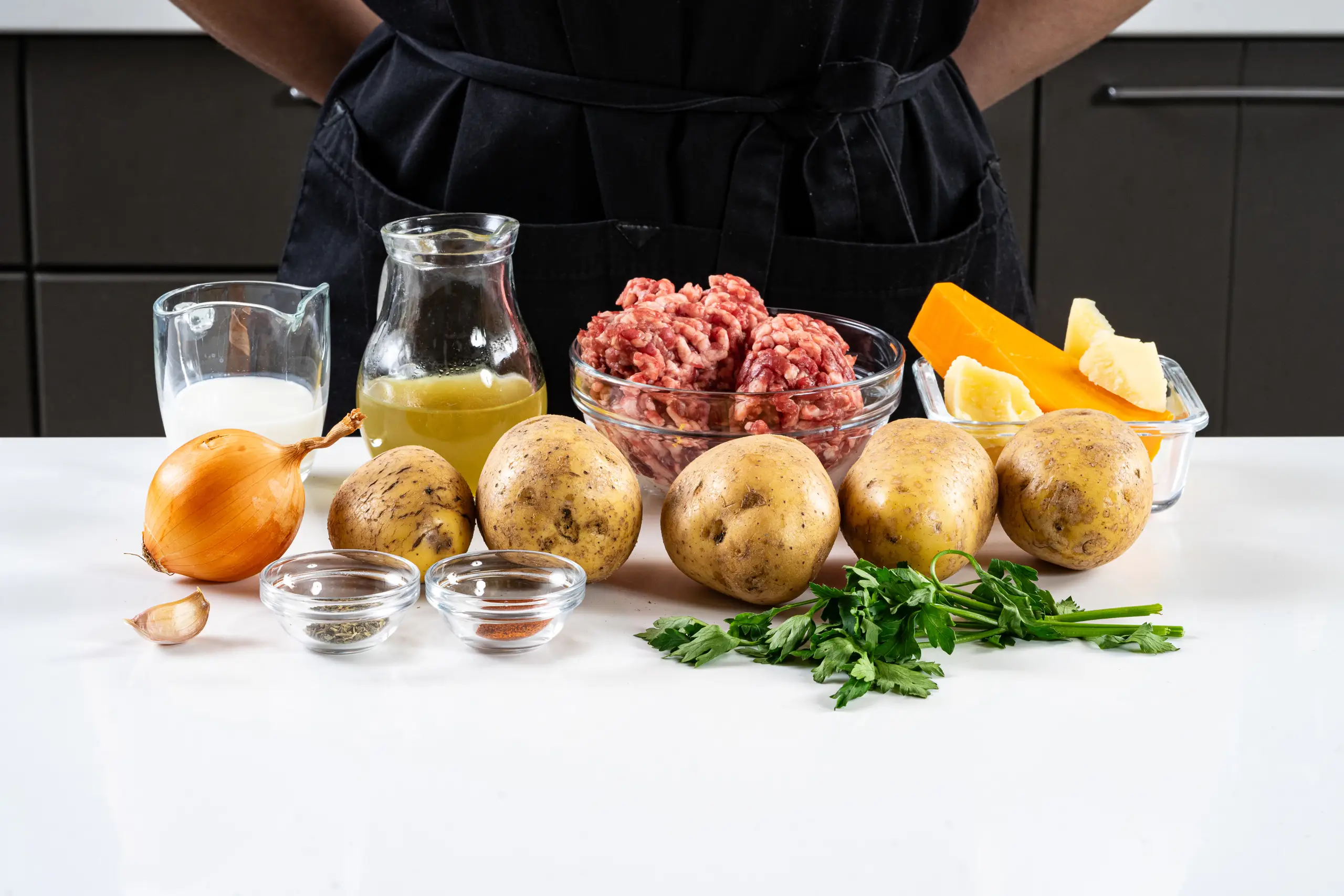 Шаг 1: Картошка с фаршем и сыром в духовке