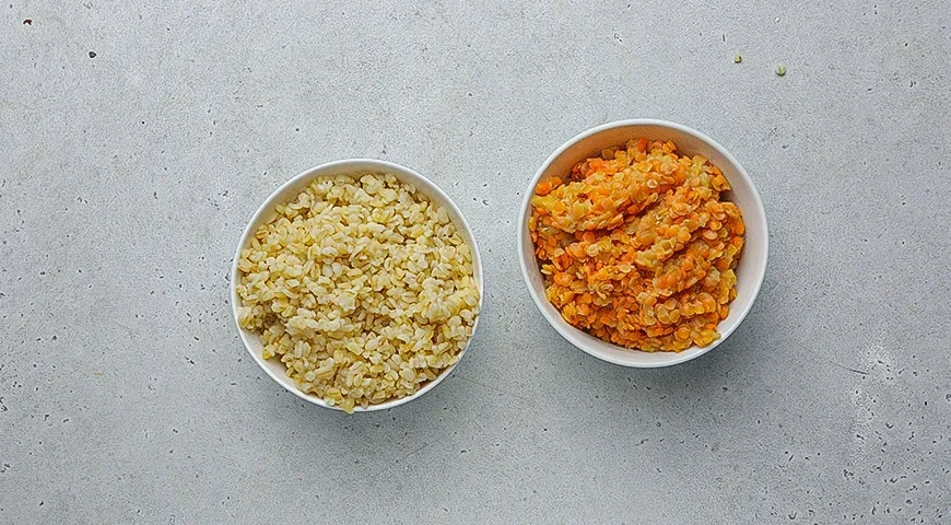 Котлеты из чечевицы с булгуром: шаг 1