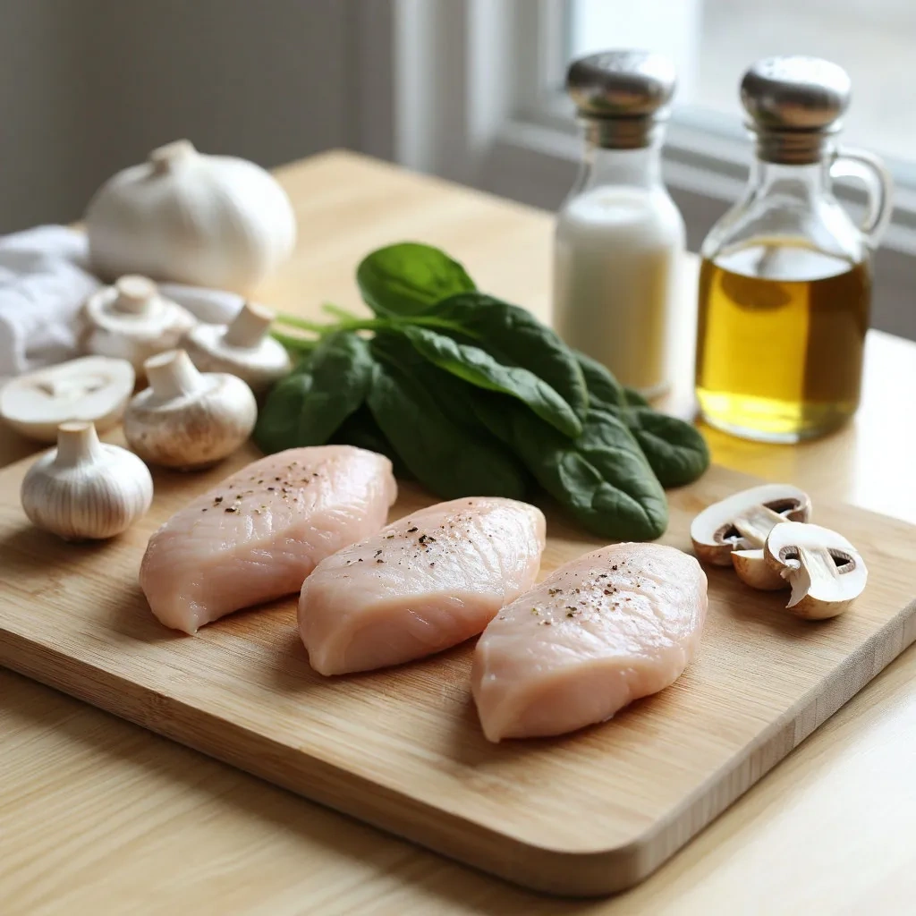 Куриные рулетики в сливочно‑грибном соусе: шаг 1