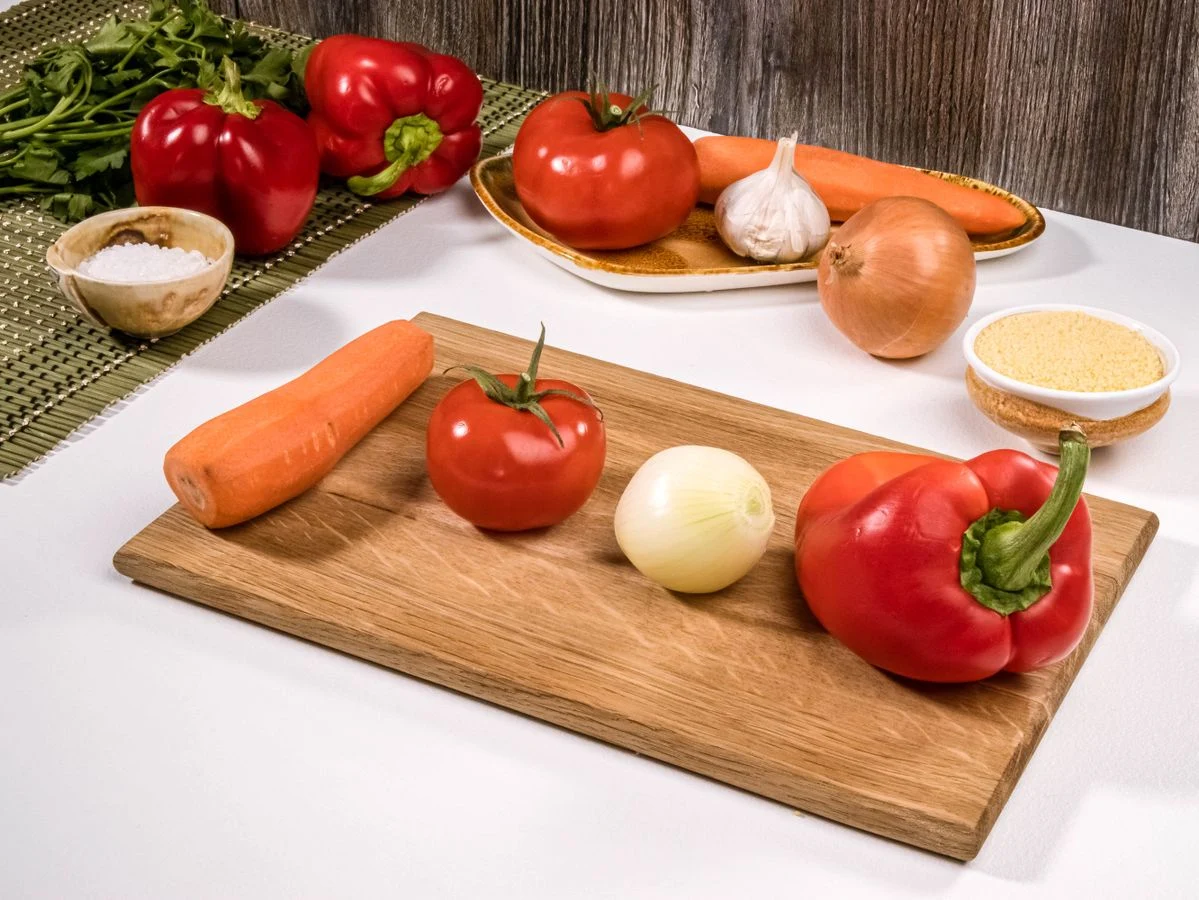 Шаг 1: Кускус с томатом и болгарским перцем