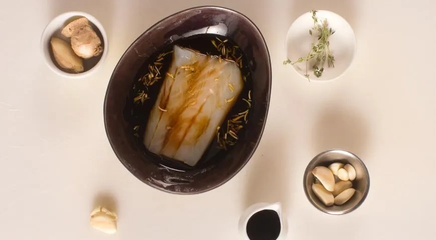 Малоглазый макрурус, запечённый в бумаге: шаг 1