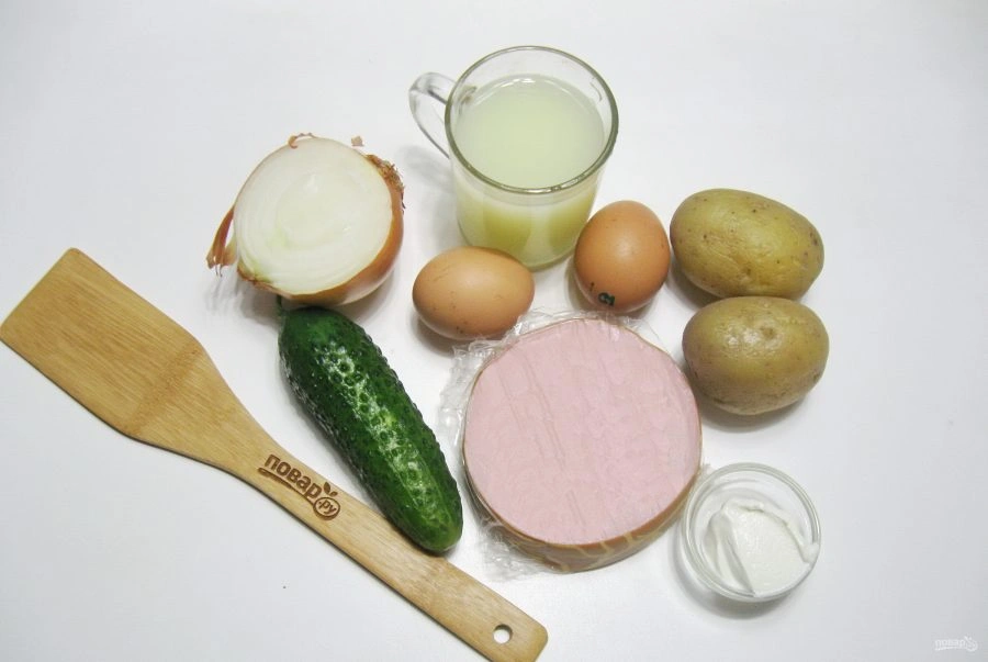 Шаг 1: Окрошка на сыворотке