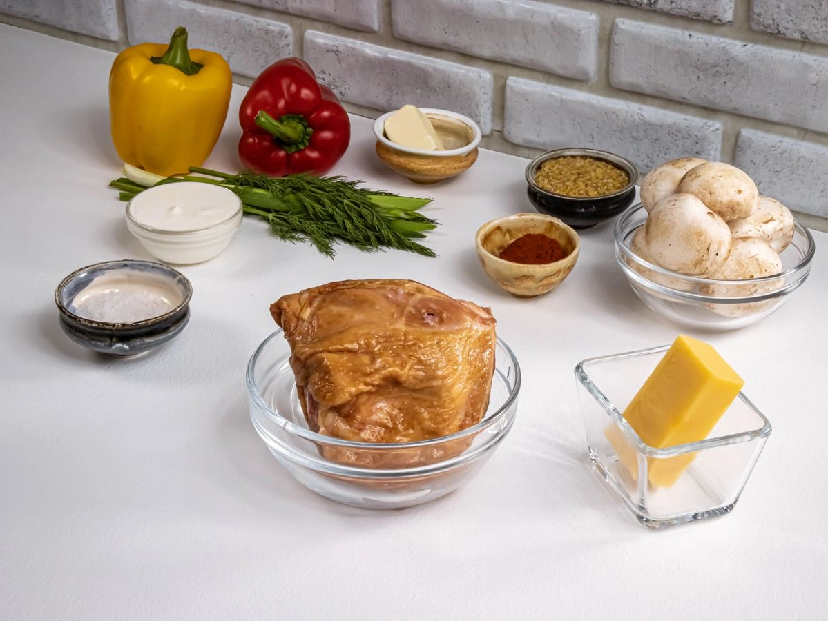 Шаг 1: Перцы, фаршированные курицей и грибами