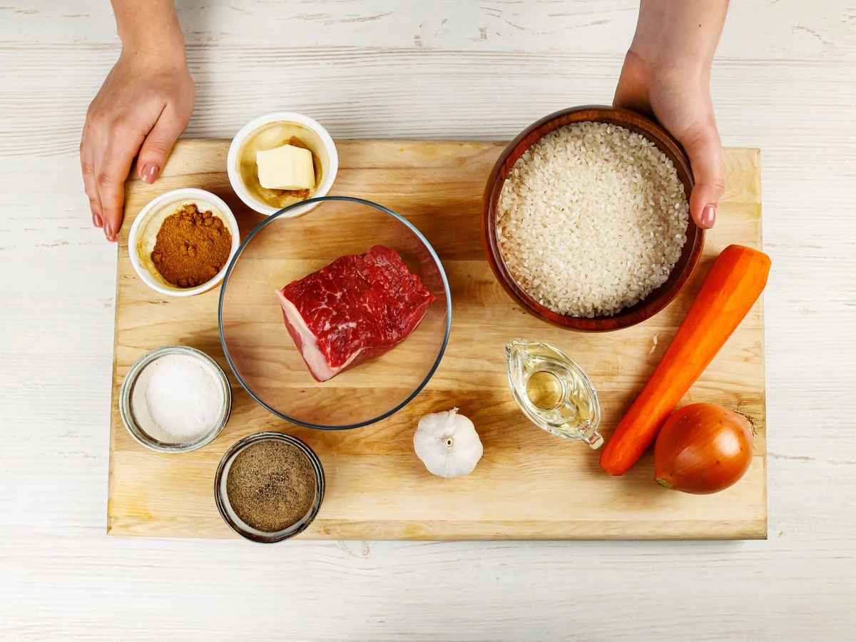 Шаг 1: Плов с говядиной