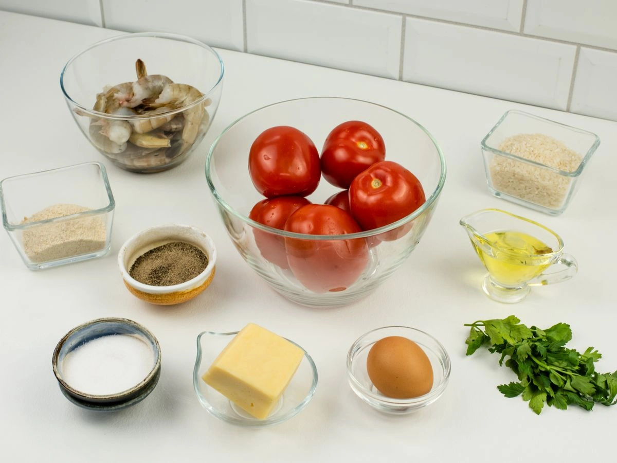 Шаг 1: Помидоры, фаршированные рисом и креветками