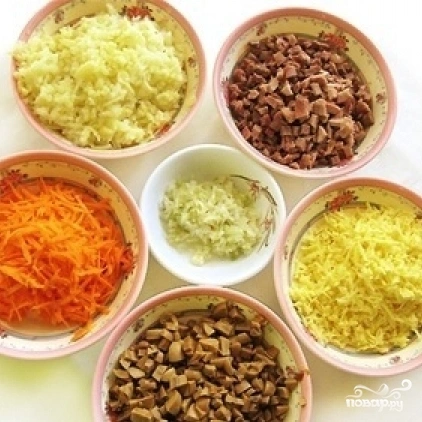 Шаг 1: Салат белые ночи