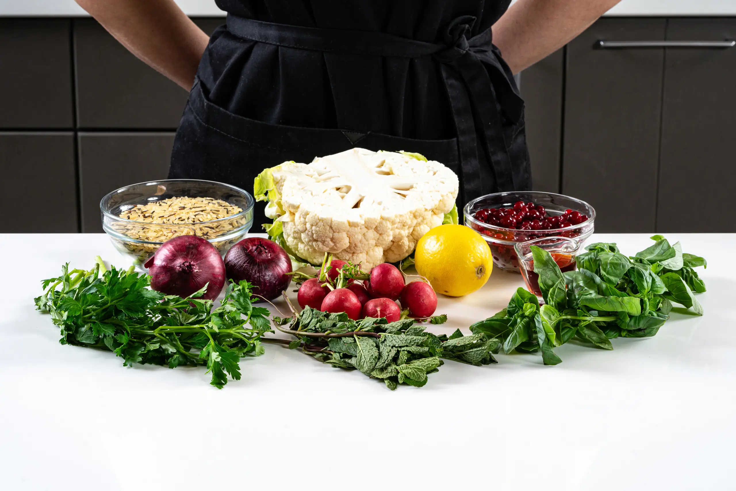 Шаг 1: Салат из дикого риса с цветной капустой