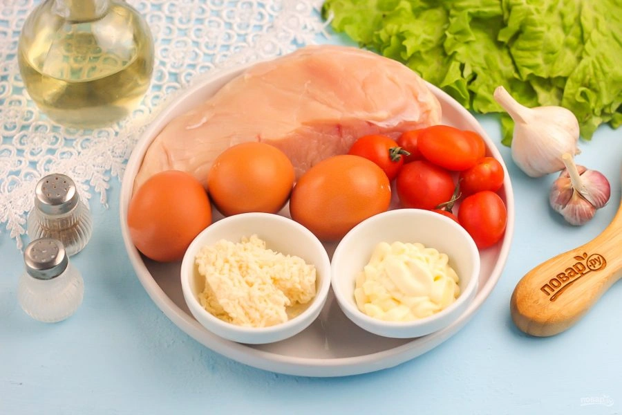 Шаг 1: Салат цезарь с майонезом