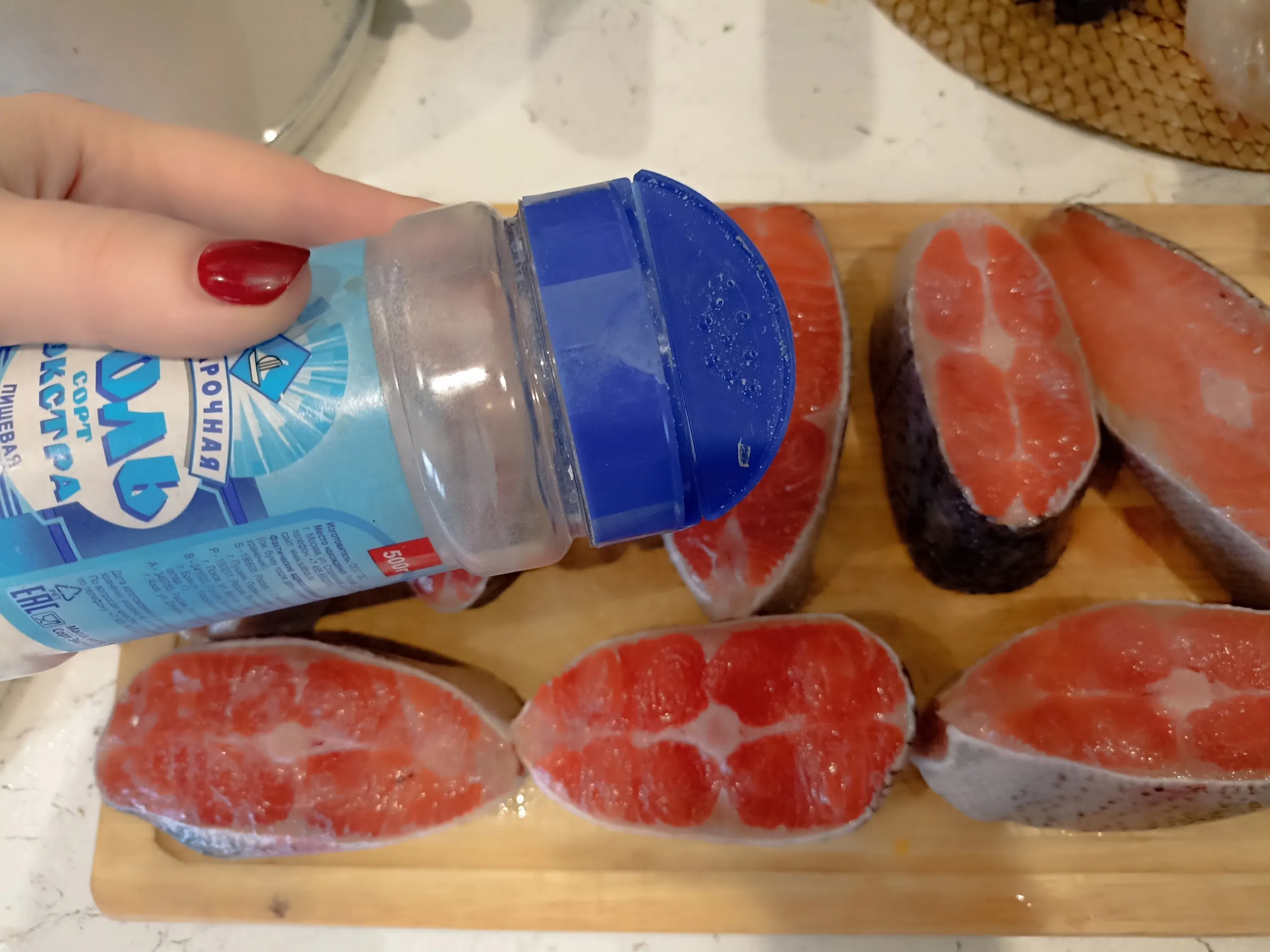 Шаг 1: Семга в сливках