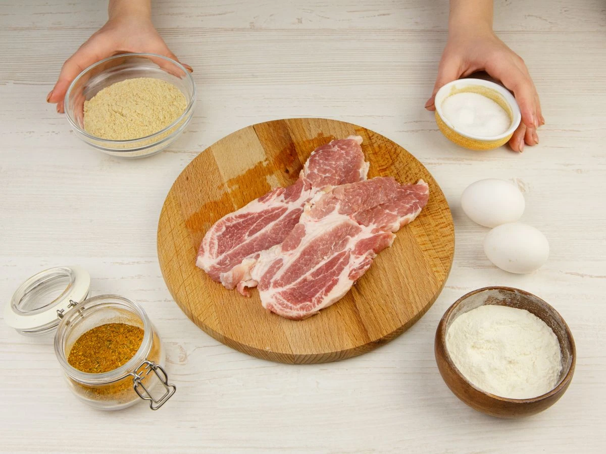 Шаг 1: Шницель из свинины