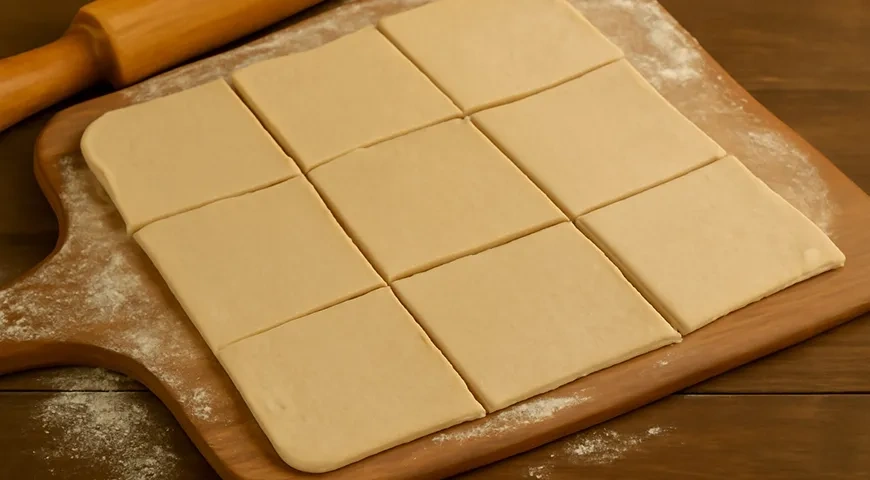 Слойки с абрикосами из слоеного теста: шаг 1