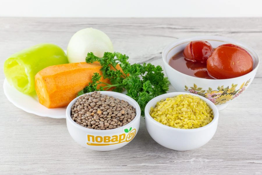 Шаг 1: Суп с булгуром и чечевицей