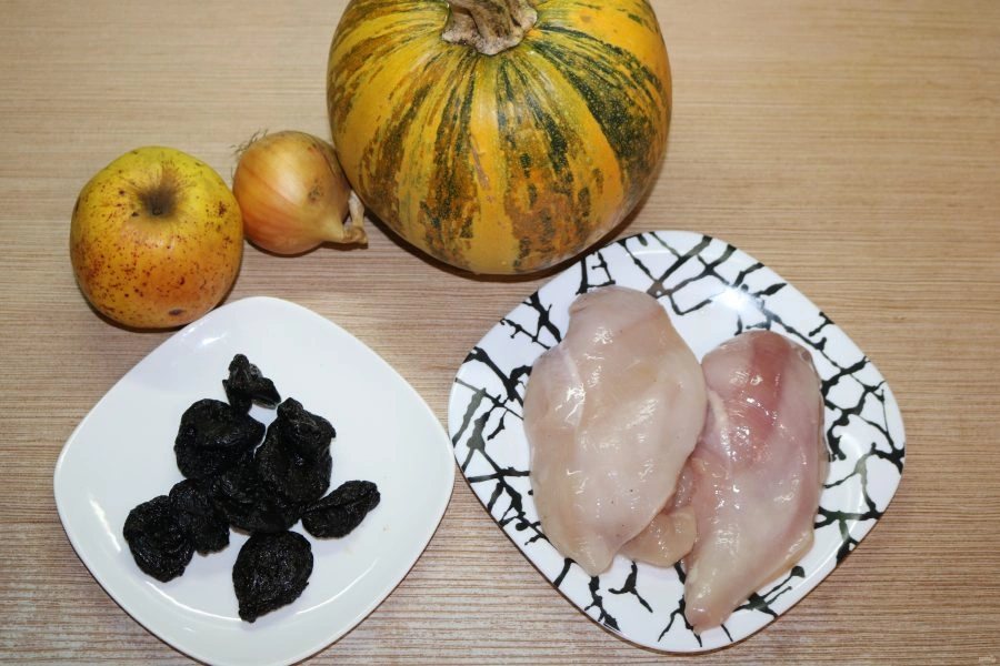 Шаг 1: Тыква запечённая с курицей