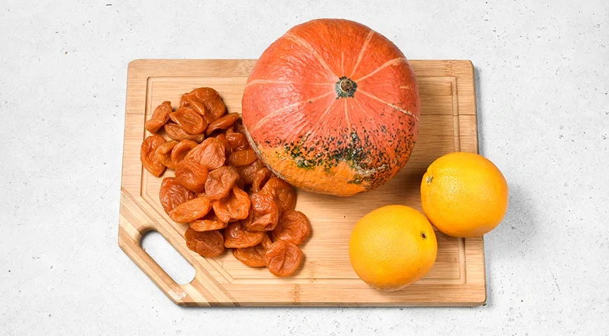 Тыквенное варенье с апельсином и курагой: шаг 1