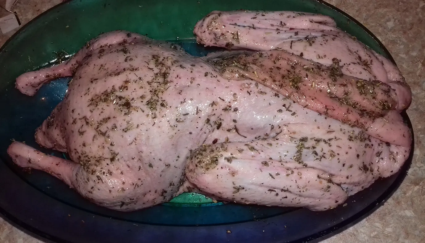 Утка с мандаринами: шаг 1