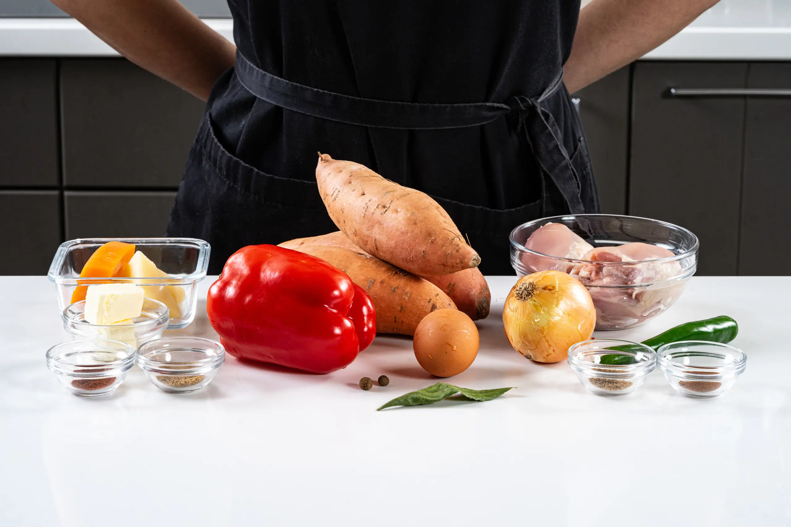 Шаг 1: Запеканка из батата с курицей