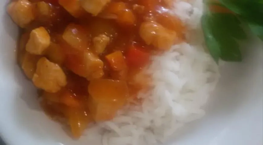 Курица с овощами в кисло-сладком соусе: шаг 10