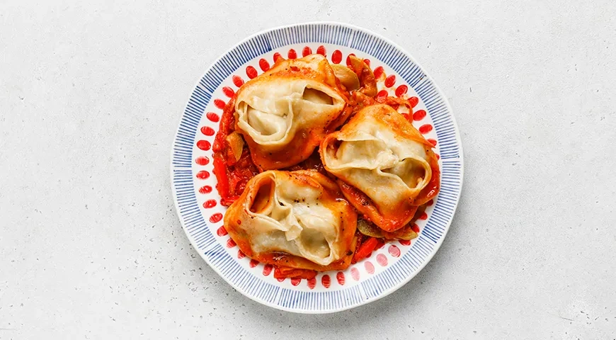 Манты на овощной подушке: шаг 10