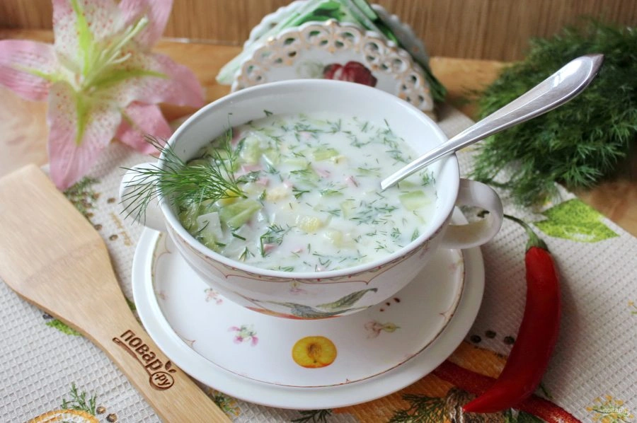 Шаг 10: Окрошка на сыворотке